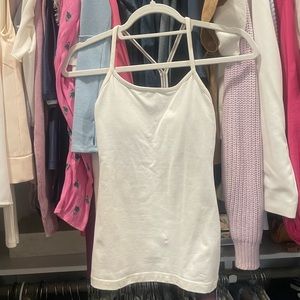 White Lululemon Power Y Tank